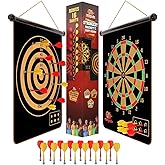 FUNGENIX Magnetic Dart Board for Kids - Indoor Outdoor Darts Game, 16pcs Magnetic Darts, Double Sided Board Games Set, Best Toys Gifts for Teenage Age 5 6 7 8 9 10 11 12 13 14 15 16 Years Old Boys
