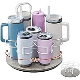 Kssiaz Water Bottle Organizer for Stanley, Rotatable Stanley Cup Organizer Holder, Bottle Organizer for Stanley Simple Modern Owala Yeti 20/30/40oz, Kitchen Organizers and Storage, Wine Rack, White