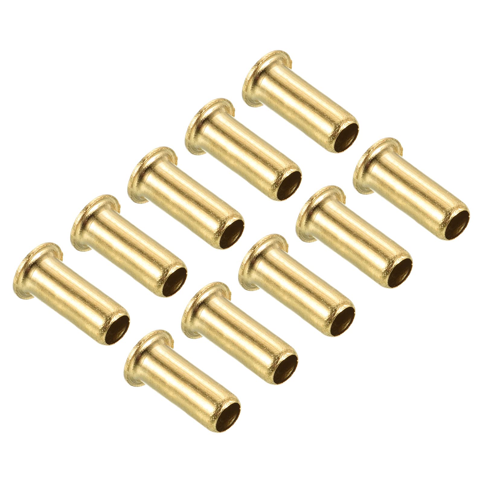 PATIKIL 4mm Tube Brass Compression Fittings, 10 Pack Insert Tube Support Compression Sleeve Fitting