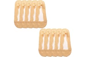 GLEAVI 10 Pairs Women’s Summer Lightweight Low-Cut Invisible Lace Socks, Non-Slip No Show Socks, Nude Color