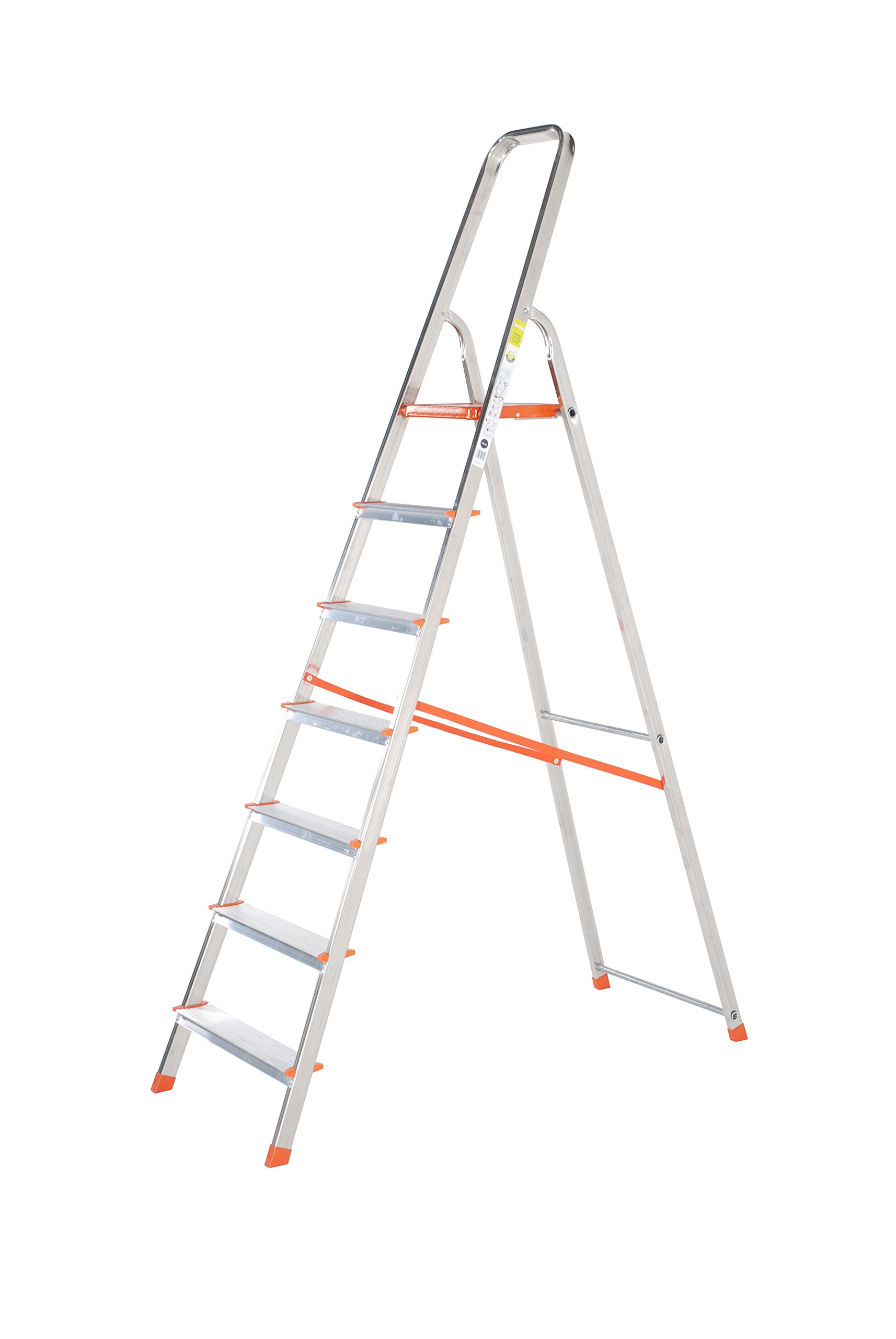 TB Davies 1212-007 Light Duty Step Ladder, 7 Tread, Platform Height 1.5m, Aluminum, 150kg Work Load, EN131