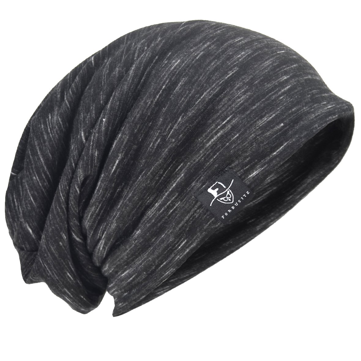 HISSHE Retro Slouchy Beanie Jersey Skull Cap Slouch Baggy Summer Hat B083 (Multi-Black)(Size: M)
