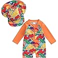 Socutebabe Toddler Infant Baby Boys Swimsuit Kids Rash Guard One Piece Newborn Zipper Bathing Suit Swimwear with Hat