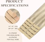 GOO GOO Hair Extensions 16in 25g 10pcs Remy Tape In Ash Blonde Platinum view 3