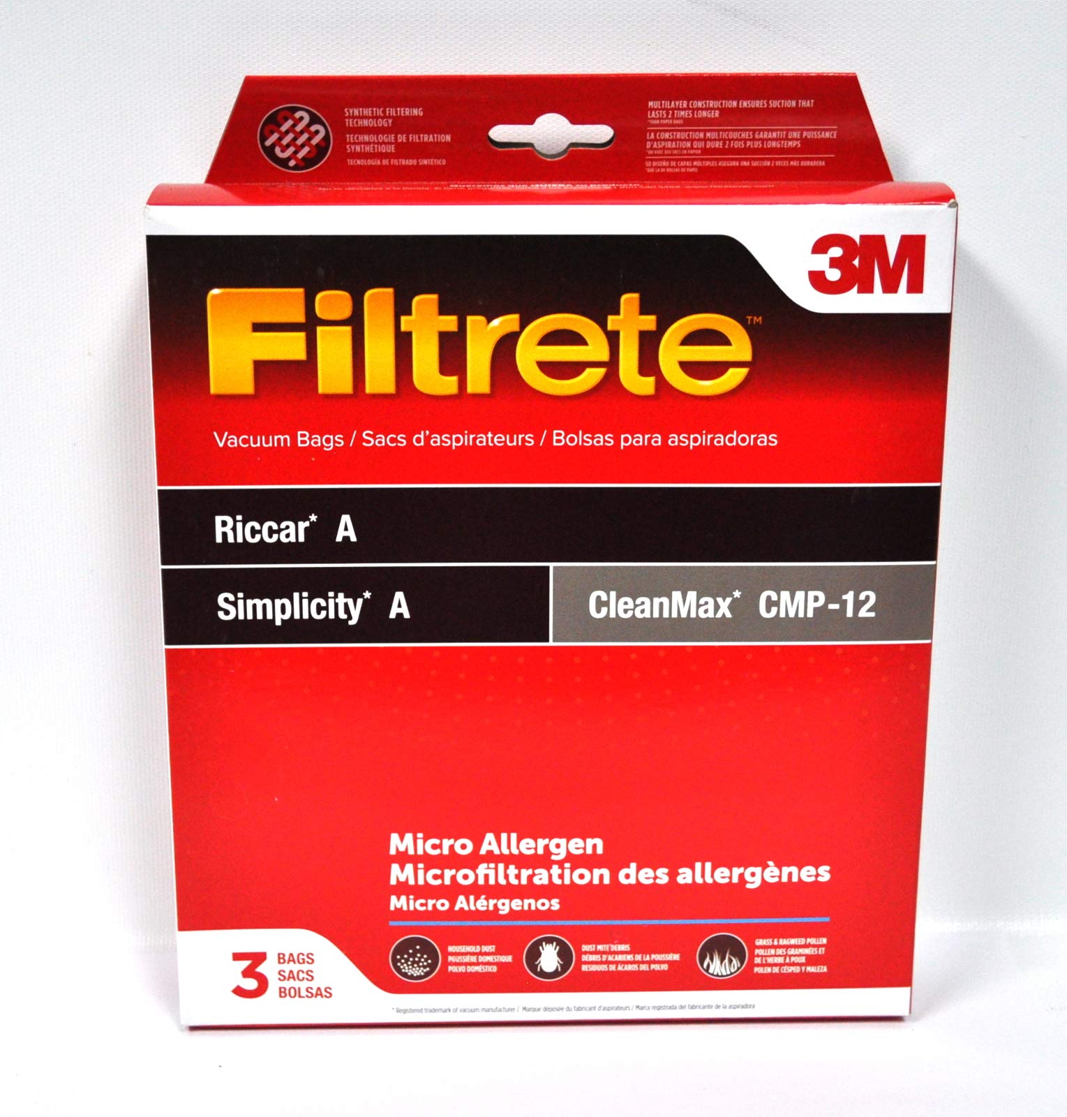 Photo 1 of 3M Filtrete Riccar/Simplicity A Synthetic Vacuum Bag