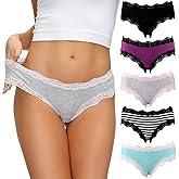 LYYTHAVON Women’s Underwear Soft Breathable Cotton Brief Ladies Panties 5-Pack