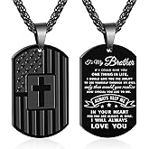 Zocomi Valentines Day Gifts for Him - To My Son Dad Brother Husband Grandson Grandpa Boyfriend Man Dog Tag Cross Necklace Christian American Flag Birthday Graduation Gifts Jewelry for Men Boys