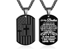 Zocomi To My Son Man Boyfriend Husband Brother Dad Dog Tag Cross Necklace First Communion Confirmation American Flag Pendant Chain Religious Valentine’s Day Graduation Jewelry Gifts for Men Boys