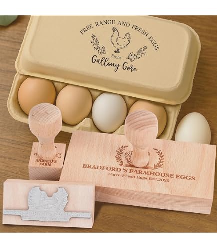 Laid By Happy Hens Chicken Egg Rubber Stamp | 3/4 Inch Mini Stamp For Crafts, Gifts & Egg Decorating
