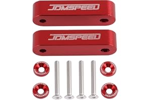 JDMSPEED Anodized Red JDMSPEED Hood Spacer Hood Riser 3/4" Replacement For Honda Civic CRX Del Sol Acura Integra
