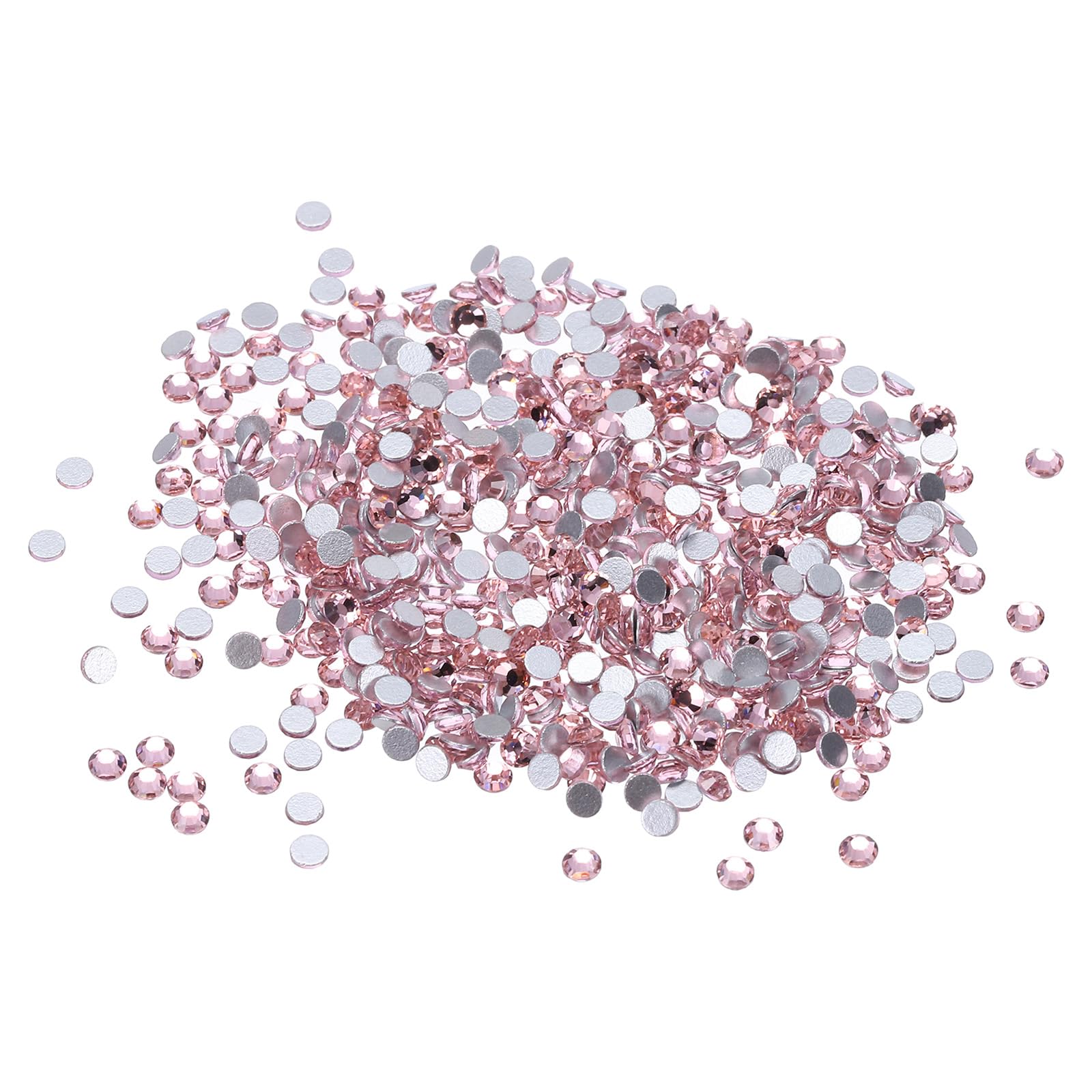 PATIKIL SS6/1440Pcs Glass Diamante Rhinestone, Man Made Gems, Light Pink