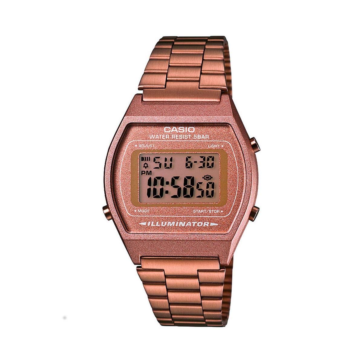 Casio Retro Unisex Digital Watch B640WB with Stainless Steel Strap