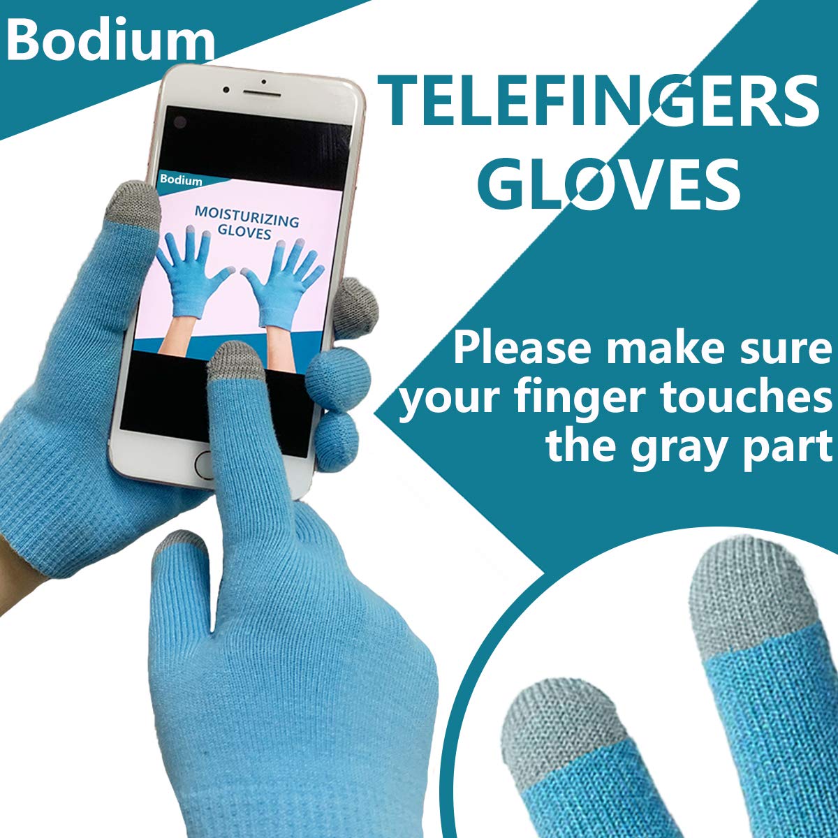 Moisturizing Gel Gloves, Touch Screen Cotton Gloves Heal Eczema Sleeping Lotion Hand Spa Treatment Gloves Repair Rough Cracked Dry Chapped Hands Skin - Blue : Beauty
