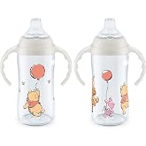 NUK Learner Cup, 10 Oz, Pack of 2, Pooh Bear &ndash; Soft Spout, Easy-Grip Handles, BPA Free, Spill Proof Transition Sippy Cup