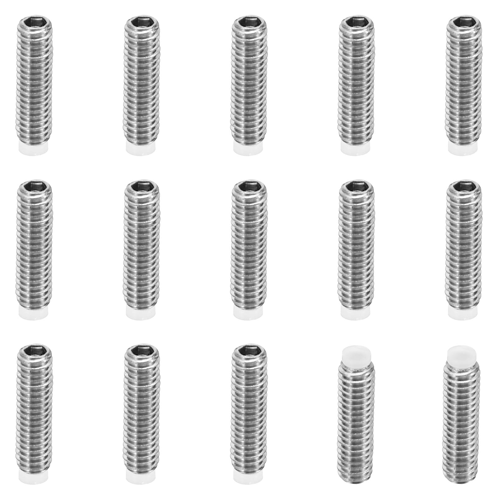 PATIKIL M4x14mm Nylon Tip Grub Screw, 15 Pack Metric Hex Socket Head Cup Point Anti Slip Set Screws Internal Hex Drive Hardware, 304 Stainless Steel