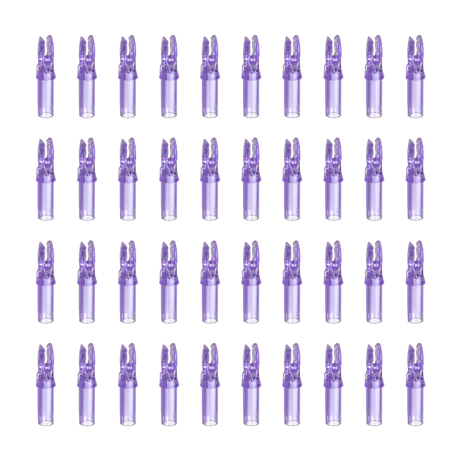 PATIKIL Archery Arrow Nocks 6.2mm 0.244", 40 Pack Insert Arrow Nock Replacement for Shooting, Clear Purple