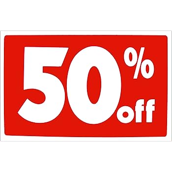 Amazon.com : 50% Off Store Business Retail Sale Display Signs, 18"x24 ...