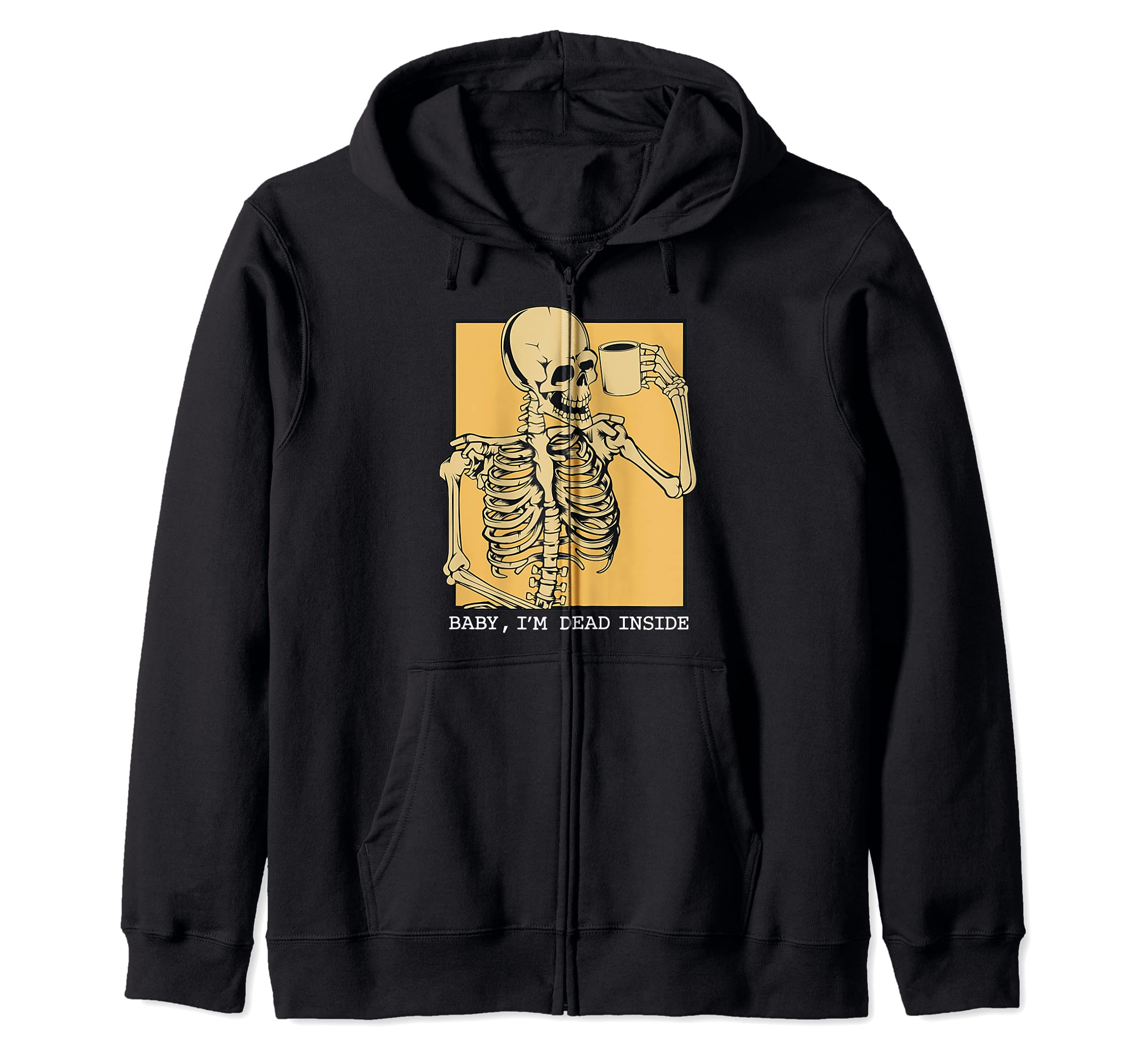 Grunge Skeleton Coffee Cup Mug Coffeedrinkers Skull Dead Zip Hoodie