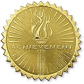PaperDirect Deluxe Embossed Achievement Torch Gold Foil Certificate Seals, 2 Inch, Self Adhesive, 100 Count, Embossed Seals for Certificates, Achievement and Award Stickers for School, Work, Diploma