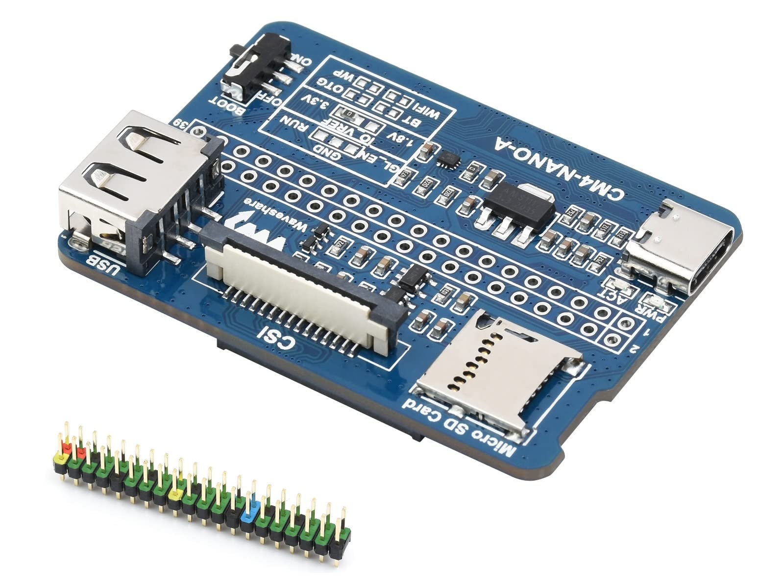 Nano Base Board (A) for Raspberry Pi Compute Module 4 Lite/eMMC,with Raspberry Pi 40PIN GPIO Interface,Same Size As The CM4,MIPI CSI-2 Port,USB 2.0 Type A,