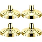 Leinuosen 4 Pcs Flag Holder Stand FlagPole Stand Flag Pole Base for Indoor Outdoor 1.3/1.1 Inch Diameter Flagpole Garden House Classroom Churches Meeting Party Flags Banner(Gold)