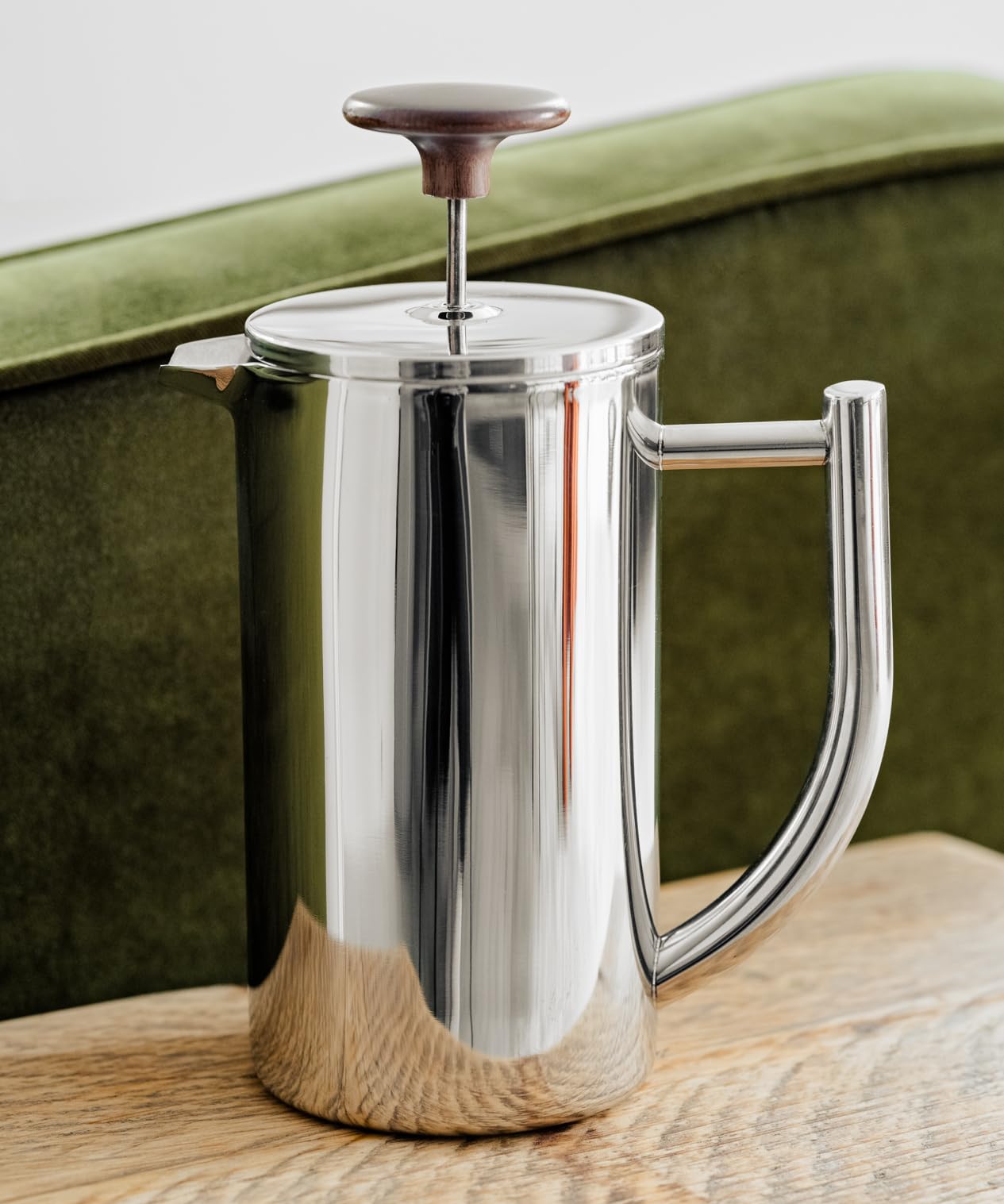 CAFE CONCETTO Cafetiere Coffee Maker - French Press - Vacuum Insulated Aki (Silver, 24oz)