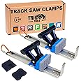 Track Saw Guide Rail Clamp, Quick Release Clamp for Circular Saw Guide Rail System, Tracksaw Clamps for Woodworking, Track Clamps Kit, Track Saw Accessories for Plunge Saw or Track Extension | 2pk