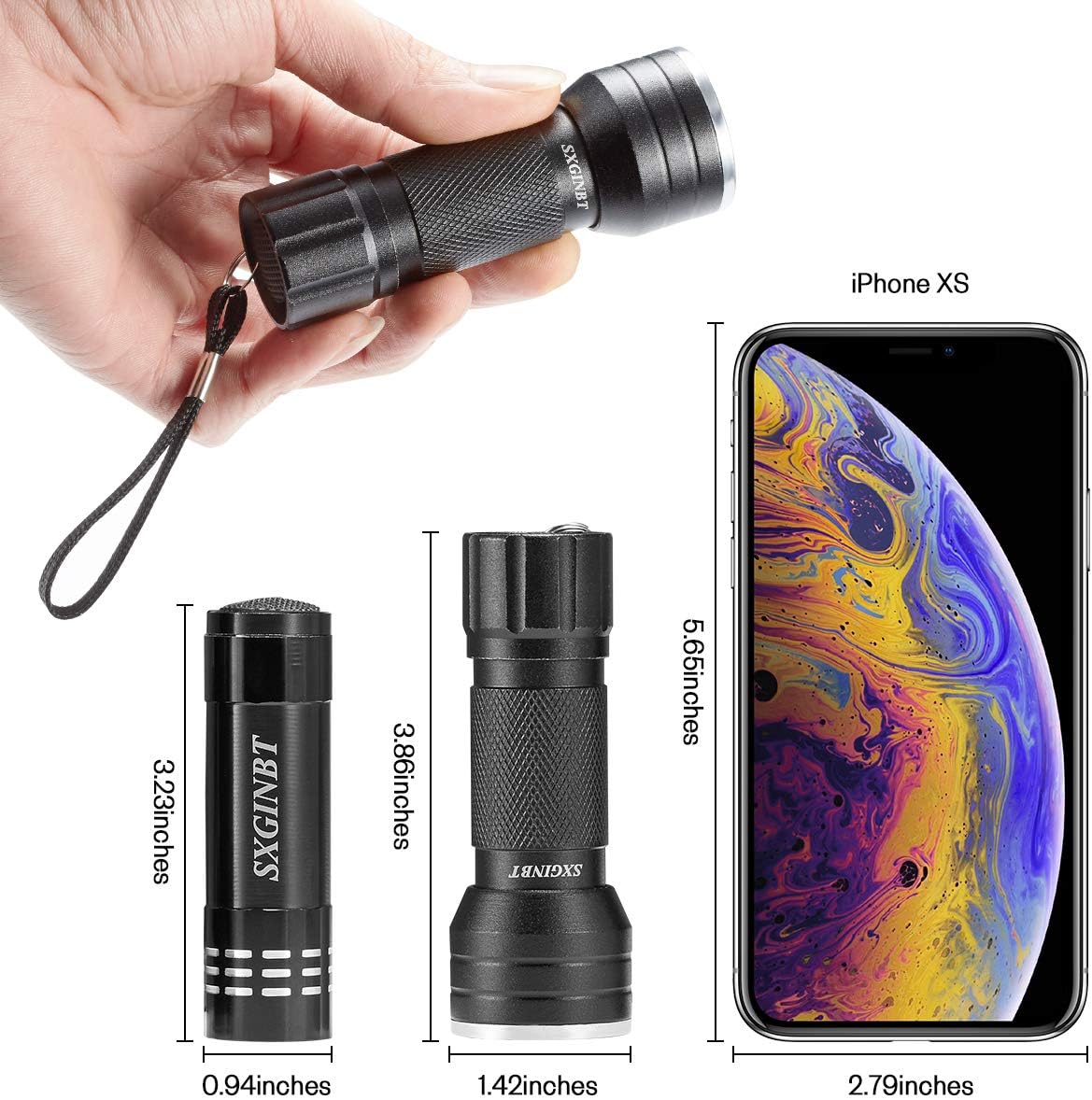 Ultraviolet Flashlight, UV Led Blacklight, SXGINBT UV Ultraviolet Flashlight 3W UV Shortwave 385nm/390nm LED Light for Pet Urine Detection(21 LED) - - 