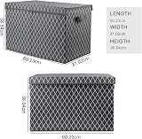 VERONLY Large Kids Toy Storage Box Chest, Foldable Fabric Organizer Grey view 3