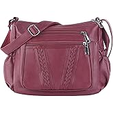 ELDA Crossbody Bags For Women Pocketbooks Soft PU Leather Purses and Handbags Multi Pocket Shoulder Bag