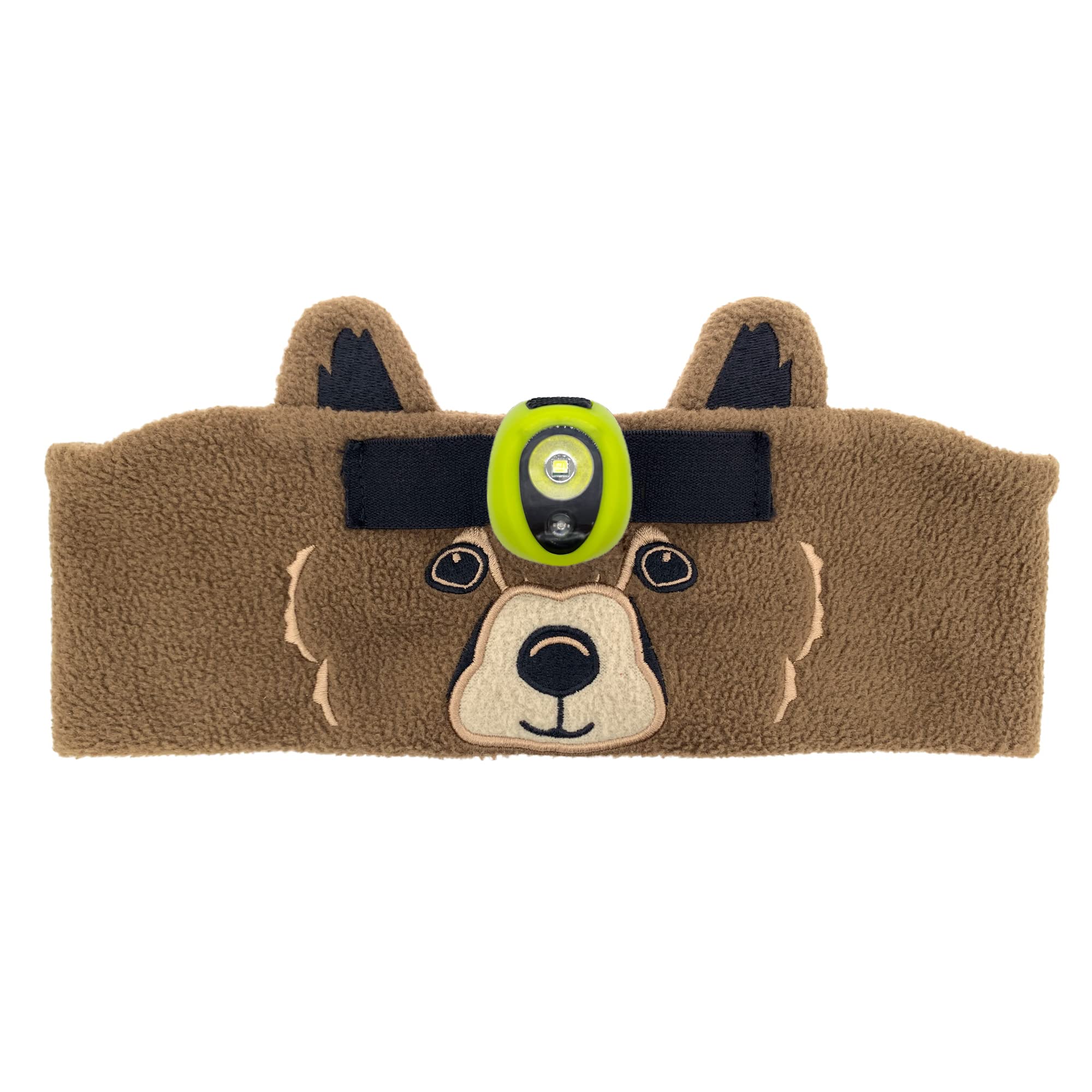 Sun Company WildLight Headband Headlamp - Fleece Headband with Bright LED Head Lamp for Kids | Fun Toy Headlight for Camping, Hiking, and Exploring (Bear)