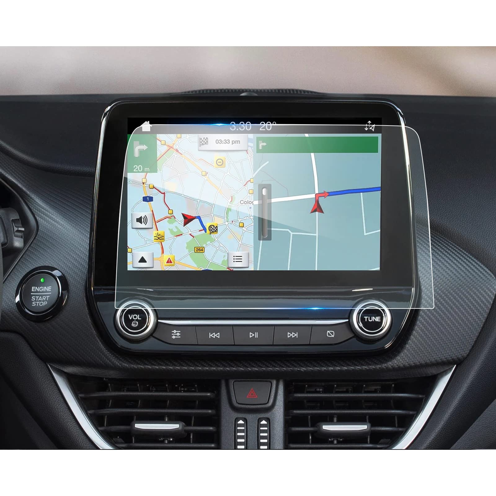 LFOTPP for Ford Puma 2020 2021 8 inch Navigation Screen Protector, Car Accessories GPS Navi Tempered Glass Protective Film