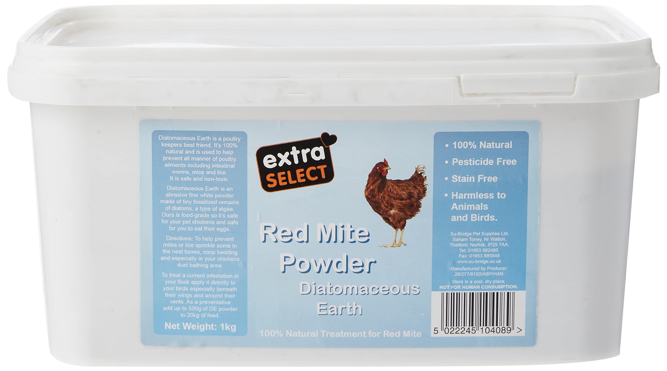 Extra Select Red Mite Powder Bucket, 1 kg