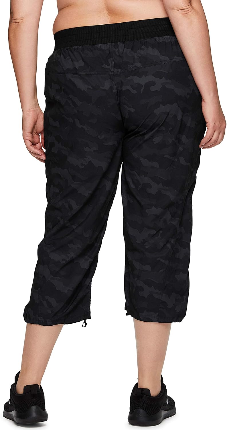 RBX Active Women's Plus Size Fashion Lightweight Woven Body Skimming Drawstring Capri Pant at  Women’s Clothing store