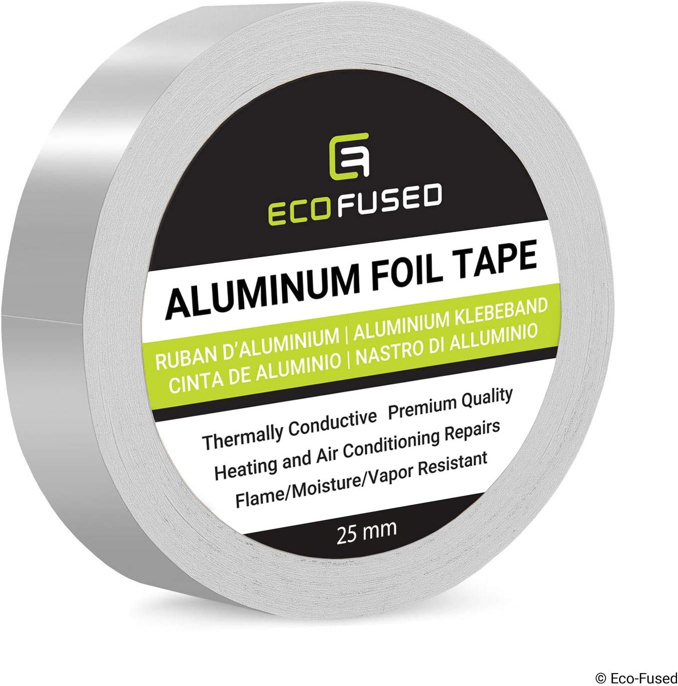ECO-FUSED Premium Adhesive Aluminum Foil Tape, For Heating and Air Conditioning Repairs, Thermally Conductive