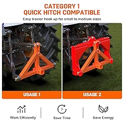 3 Point Trailer Hitch with 2" Receiver(Orange)Quick