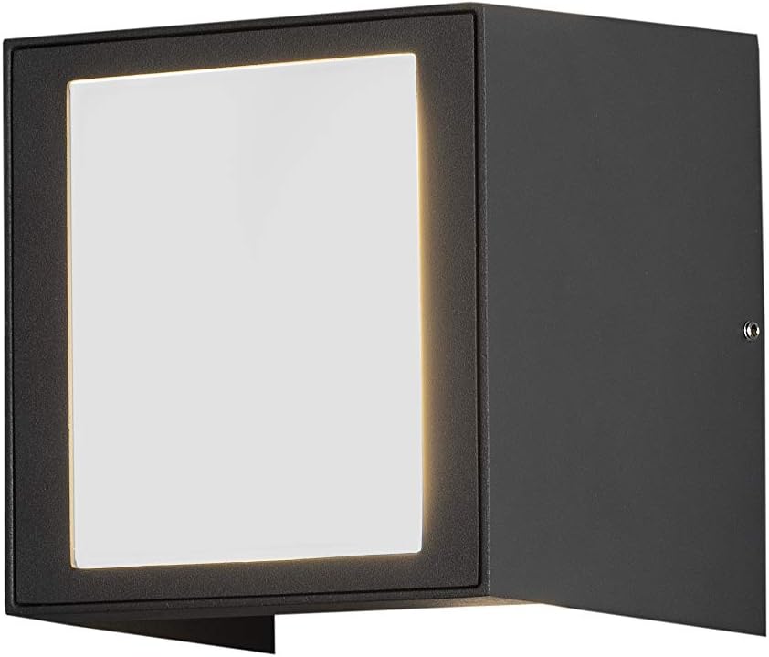 Konstsmide Outdoor Wall Light Mains Powered/Cremona Up Down Adjustable/LED High Power 3 x 3 W Lamp/Clear Glass and Frosted Acrylic/Aluminium/IP54/Outside Light Anthracite