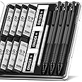 Four Candies 0.9mm Mechanical Pencil Set with Case, 3PCS Metal Artist Lead Pencil with 8 Tubes (480PCS) HB Lead Refills, 3 Erasers, 9 Eraser Refills For Engineer Art Writing Drafting, Black