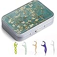 Gerkia Dental Floss Portable Case, Easy to Store Floss Picks of Various Sizes, Portable Dental Floss Dispenser is Perfect for Travelling, Hotels, Dinners, Appointments.Green Tree