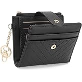 GAEKEAO Slim Wallet for Women, RFID Blocking Credit Card Holder Bifold Wallet with Zipper Coin Pocket, ID Window