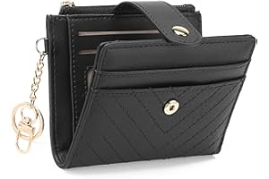 GAEKEAO Slim Wallet for Women, RFID Blocking Credit Card Holder Bifold Wallet with Zipper Coin Pocket, ID Window