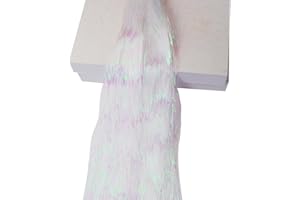 humyeam 2000 Strands Iridescent Tinsel Icicles for Christmas Tree, Xmas, Birthday Party Wedding Decorations 19.8" Inch, White