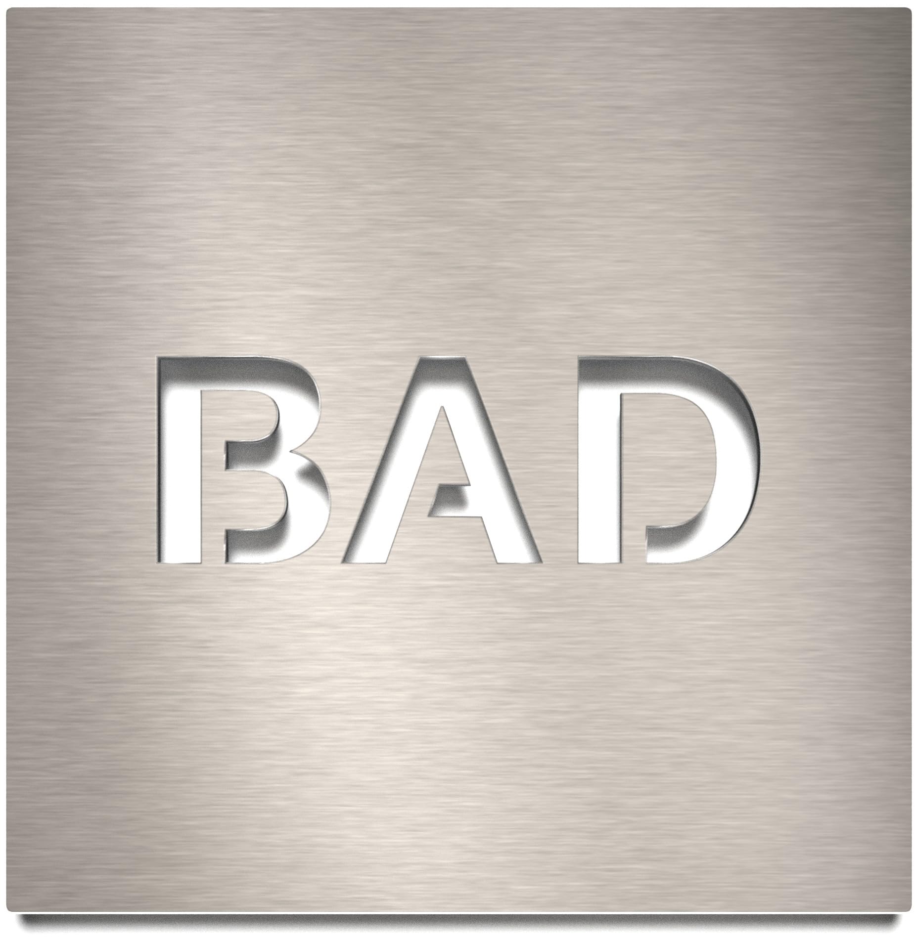 Stainless Steel Door Sign - Bath - Self Adhesive & Easy Care - Toilet Sign Design - H.65.E