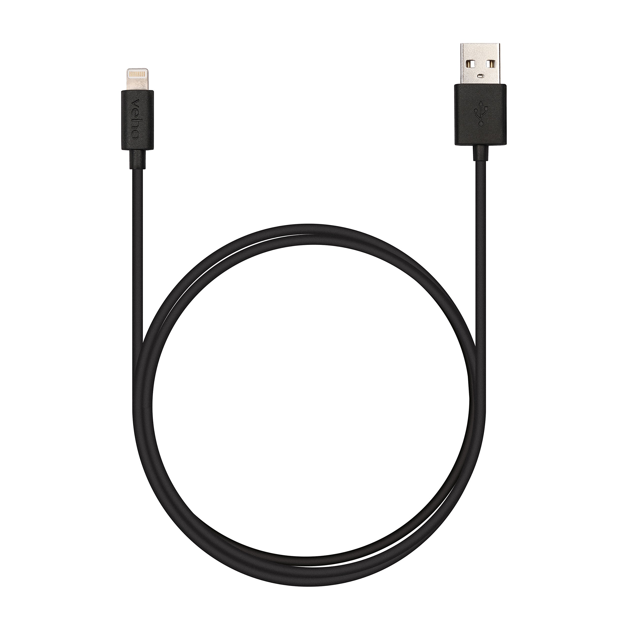 Veho 1 m PEBBLE Apple Lightning Charge and Sync Cable - Black, VPP-501-1M
