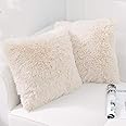NordECO HOME Luxury Soft Faux Fur Fleece Cushion Cover Pillowcase Decorative Throw Pillows Covers, No Pillow Insert, 18" x 18