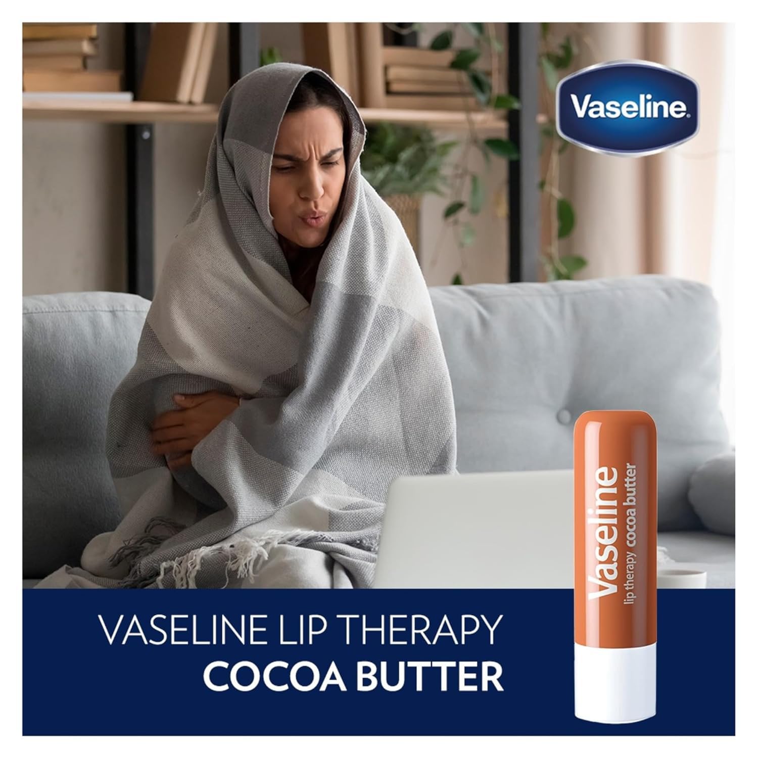 Vaseline Lip Therapy Cocoa Butter Lip Balm, 6 Pack, 0.16 Oz Ea