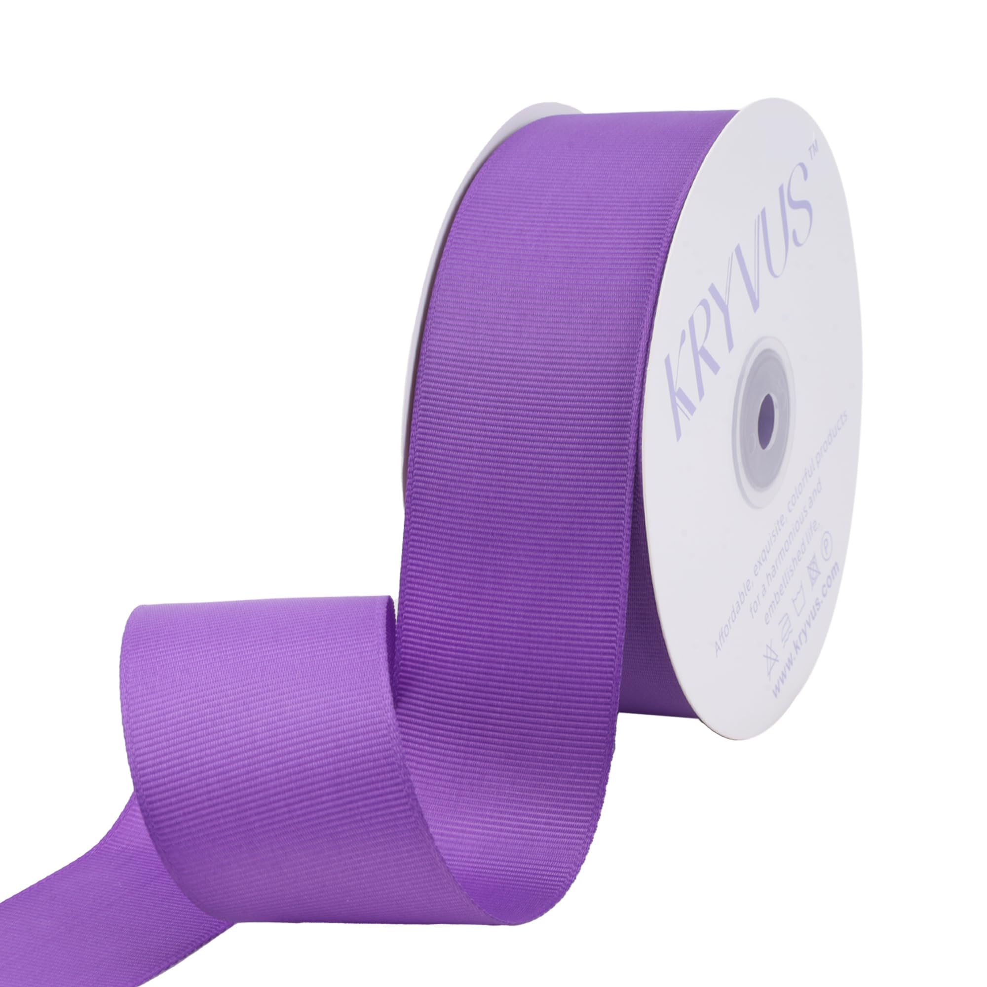 Kryvus Grosgrain Ribbon, Purple Ribbon 38mm x Continuous 45 Metres, Purple Grosgrain Ribbons Perfect for Gift Wrapping, Crafts, Sewing, Wedding Decor, DIY Hair Accessories and More