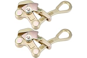 QWORK Wire Pulling Tool, 2 Pack 1 Ton (2204 Lbs) Cable Grip Wire Gripper, Steel Cable Puller Tool for 2.5-16mm Wire Rope