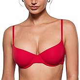 INLYRIC Women's Inbarely Plus Balconette Bra - Demi Unlined No Padding Underwire Comfort Natural Support Everyday Bras