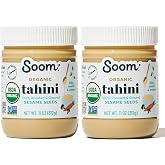 Soom Foods Organic Tahini, Creamy Sesame Paste, 11oz, 2 Pack | Silky-smooth, easy to mix organic sesame seed paste for hummus, dressings, sauces. Vegan, nut-free, kosher.